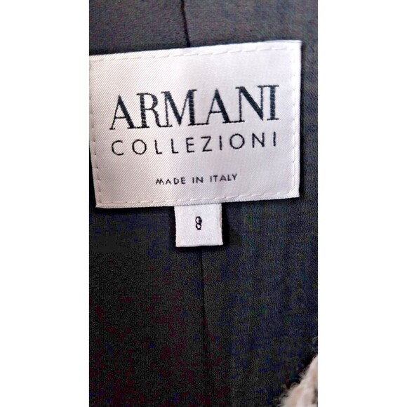 1973 Armani Collezioni Tweed Jacket Black White & Beige Size 8  Blazer Suit - Picture 11 of 11